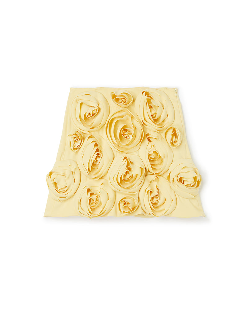 Viktor & Rolf-ROSE APPLIQUE YELLOW MINI SKIRT-Hosen-Black-Deal-Outlet-by-ARCHIVIST