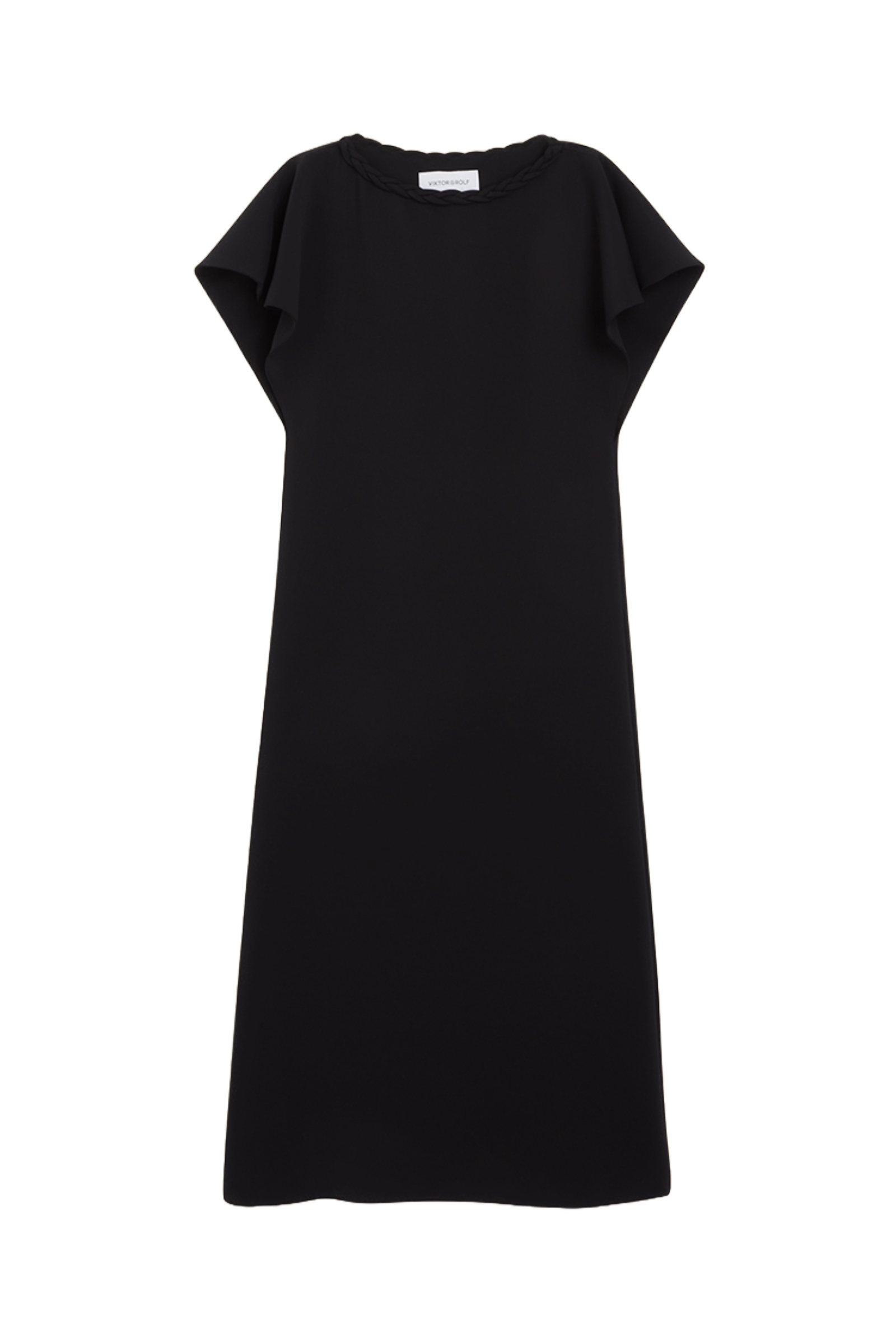 Viktor & Rolf-BRAID DETAIL MIDI DRESS-Kleider & Röcke-Black-Deal-Outlet-by-ARCHIVIST