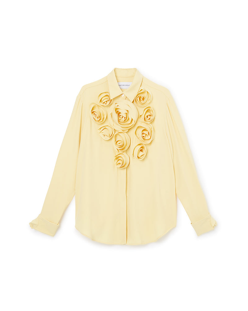 Viktor & Rolf-ROSE APPLIQUE SHIRT-Shirts-Black-Deal-Outlet-by-ARCHIVIST