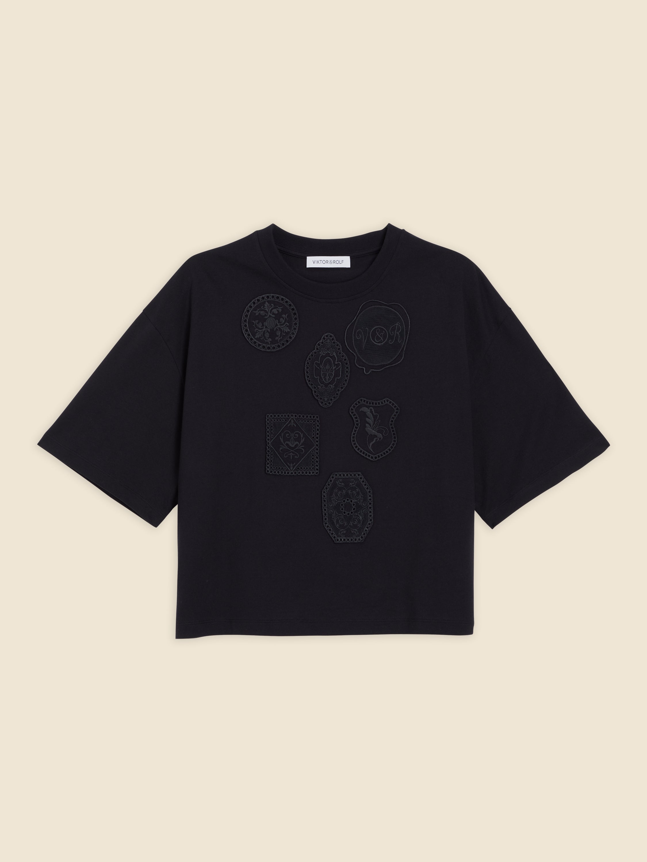 Viktor & Rolf-EMBROIDERY BOXY T-SHIRT-Shirts-Black-Deal-Outlet-by-ARCHIVIST