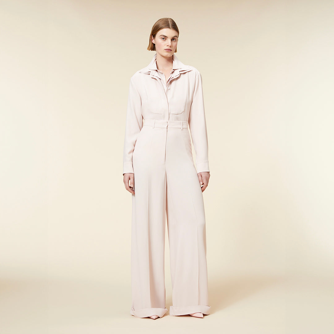 TAILORED CUFF CREPE TROUSERS