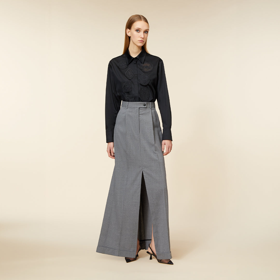 Viktor & Rolf-MAXI TAILORED SKIRT-Hosen-Black-Deal-Outlet-by-ARCHIVIST