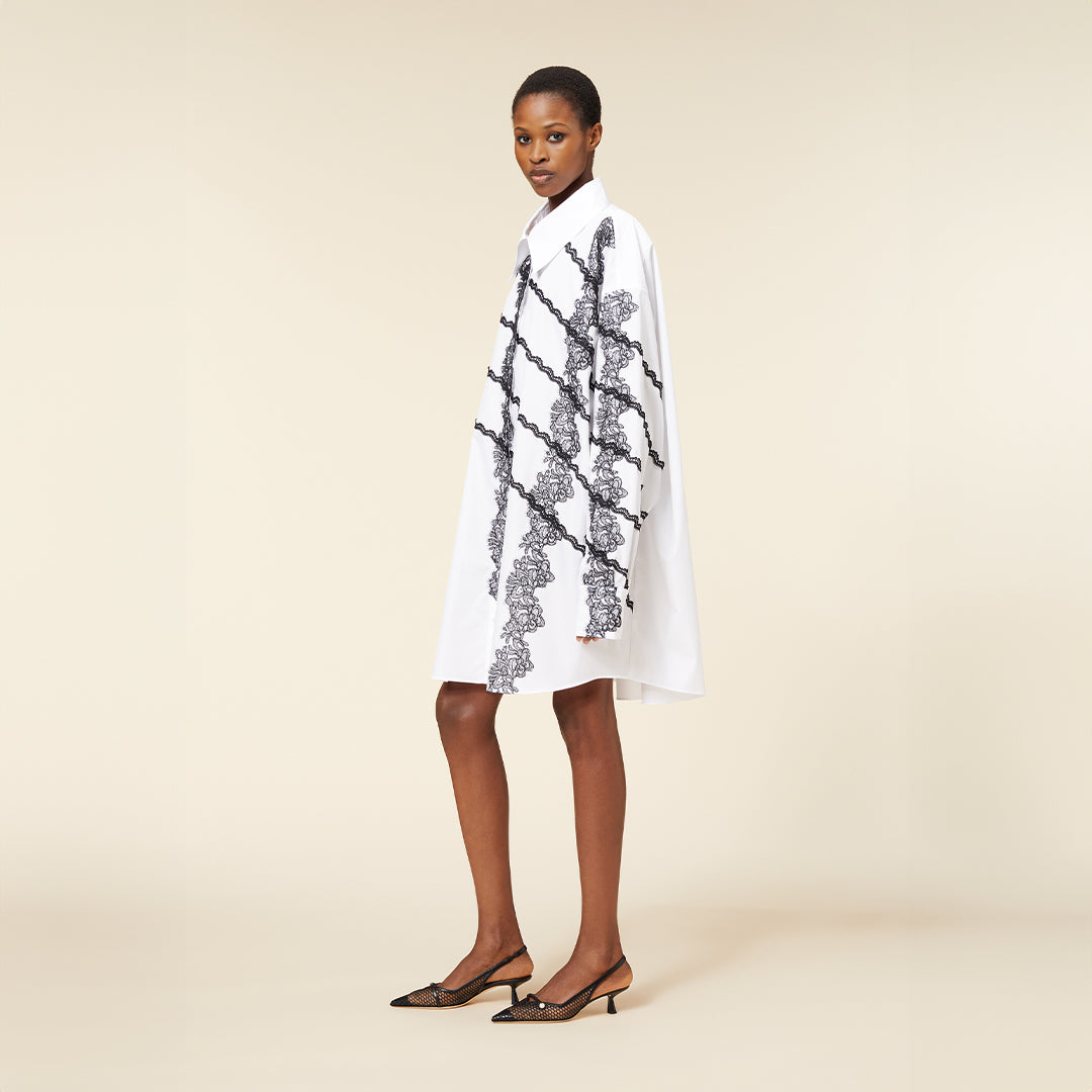 OVERSIZED LACE SHIRT DRESS