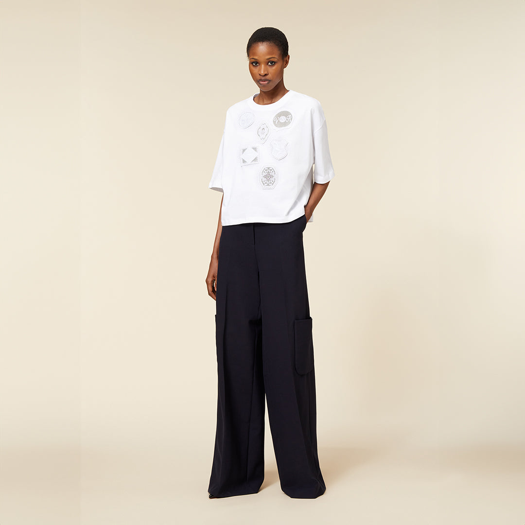 Viktor & Rolf-EMBROIDERY BOXY T-SHIRT-Shirts-Black-Deal-Outlet-by-ARCHIVIST