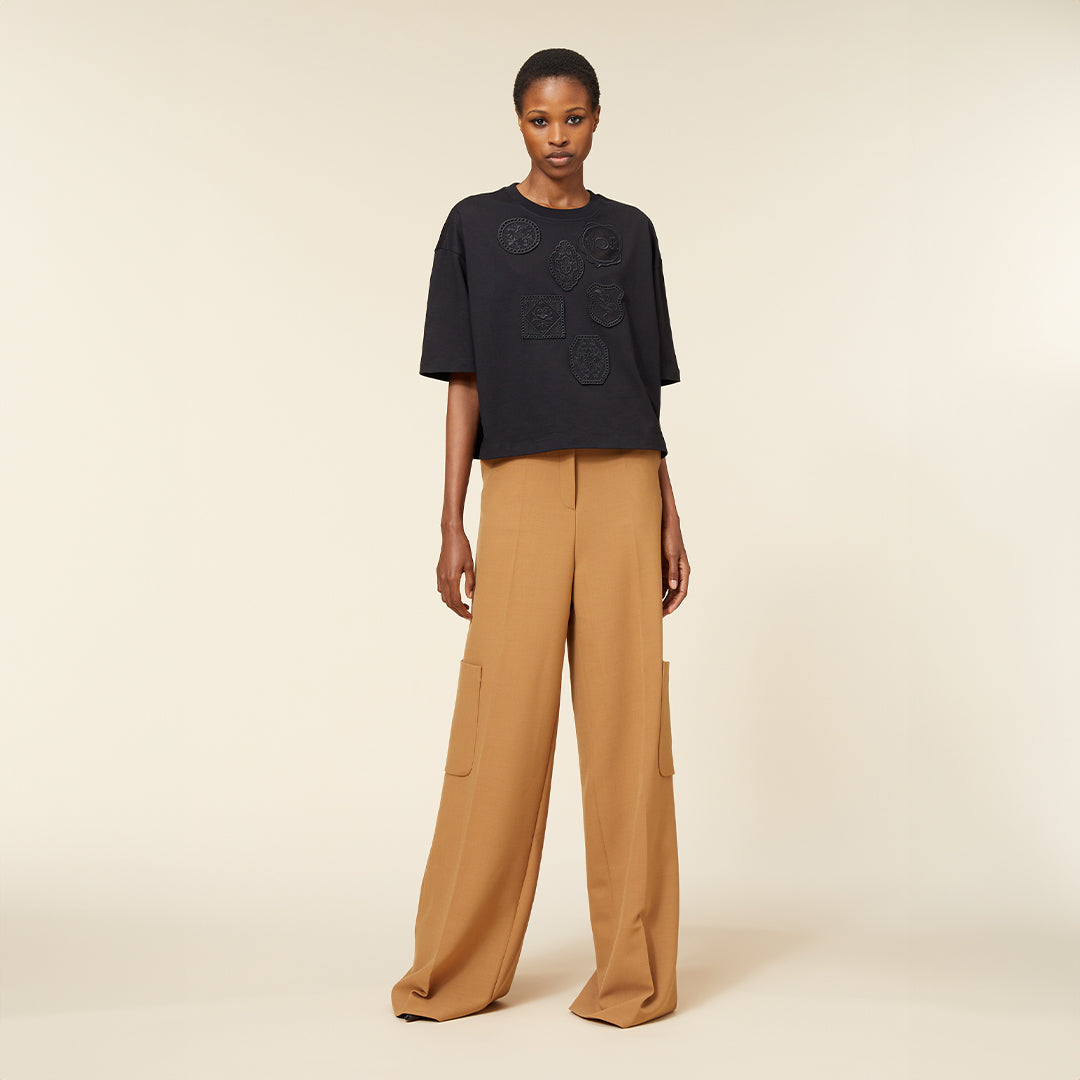 Viktor & Rolf-EMBROIDERY BOXY T-SHIRT-Shirts-Black-Deal-Outlet-by-ARCHIVIST