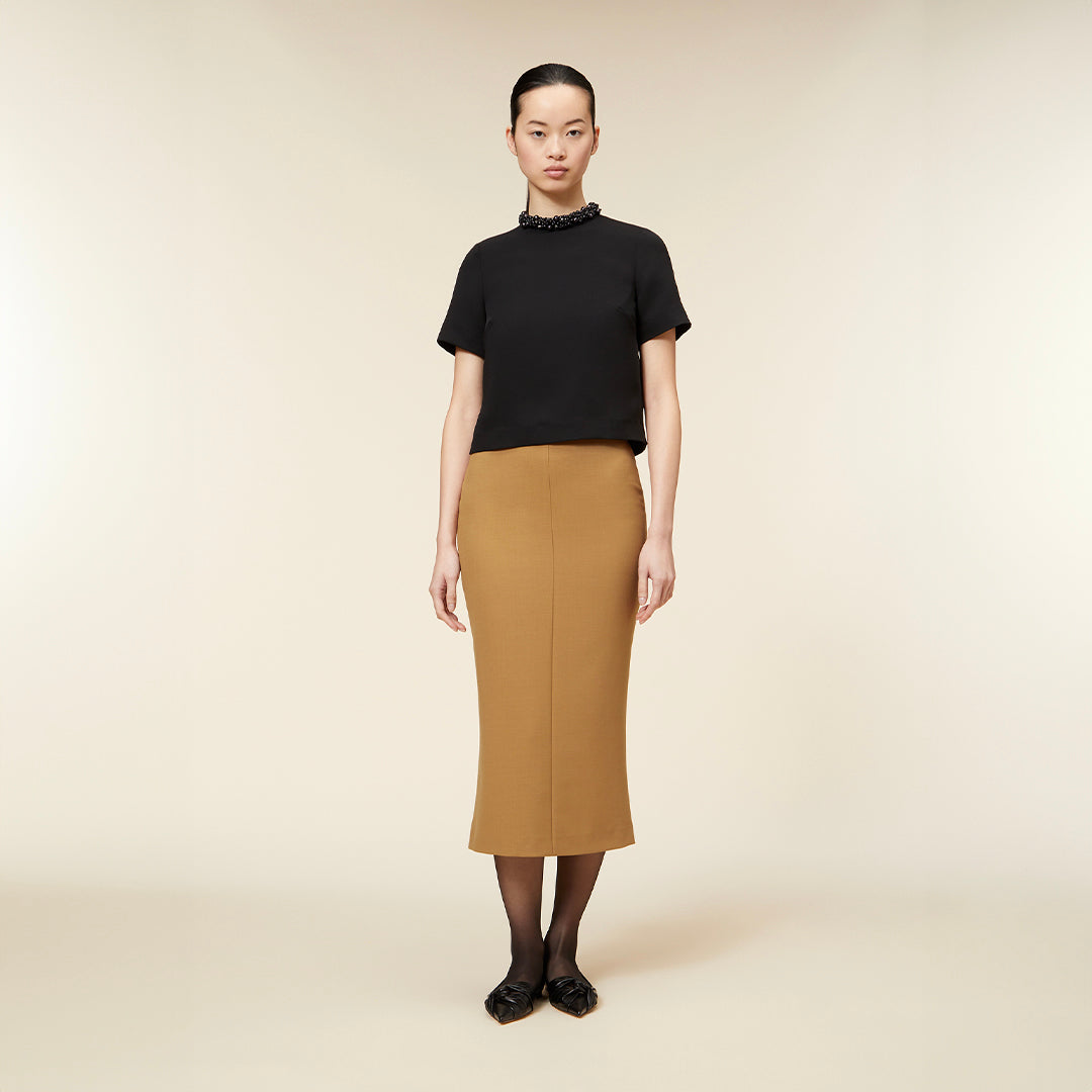 MIDI CREPE PENCIL SKIRT