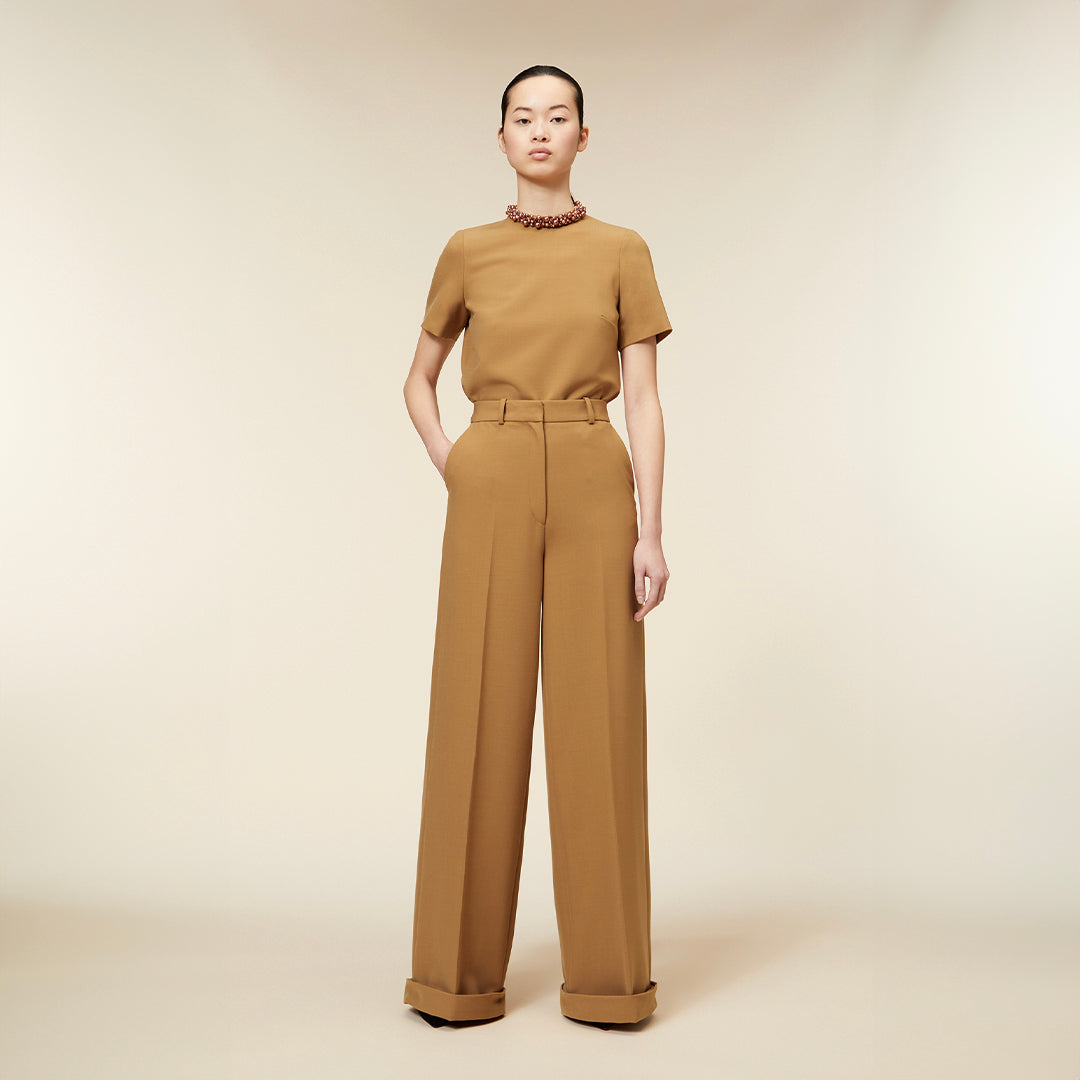 TAILORED CUFF WOOL TROUSERS