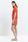 LUISA-CERANO-OUTLET-SALE-Bermuda-Shorts mit Lily-Print-ARCHIVIST