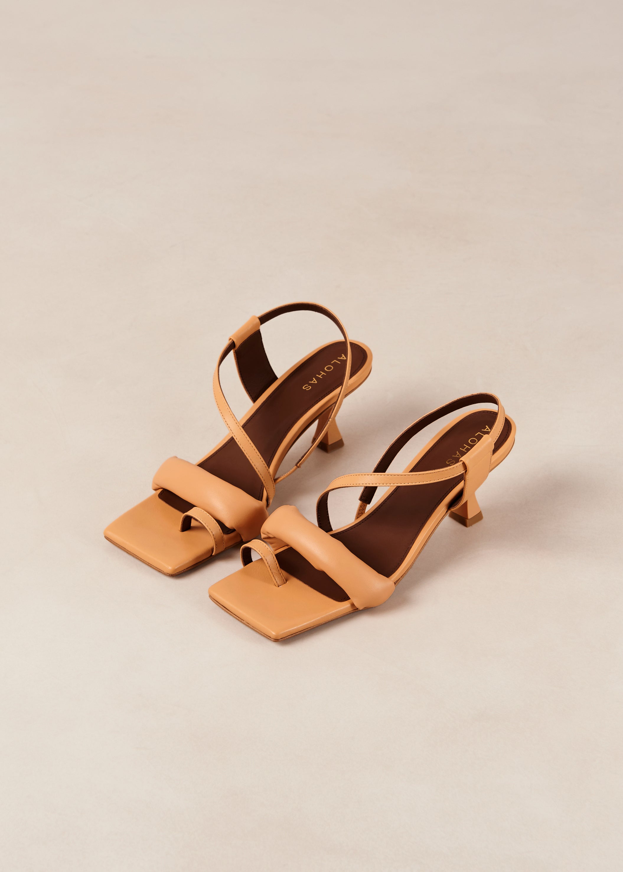 Asymmetric Straps Tangy Orange Leather Sandals