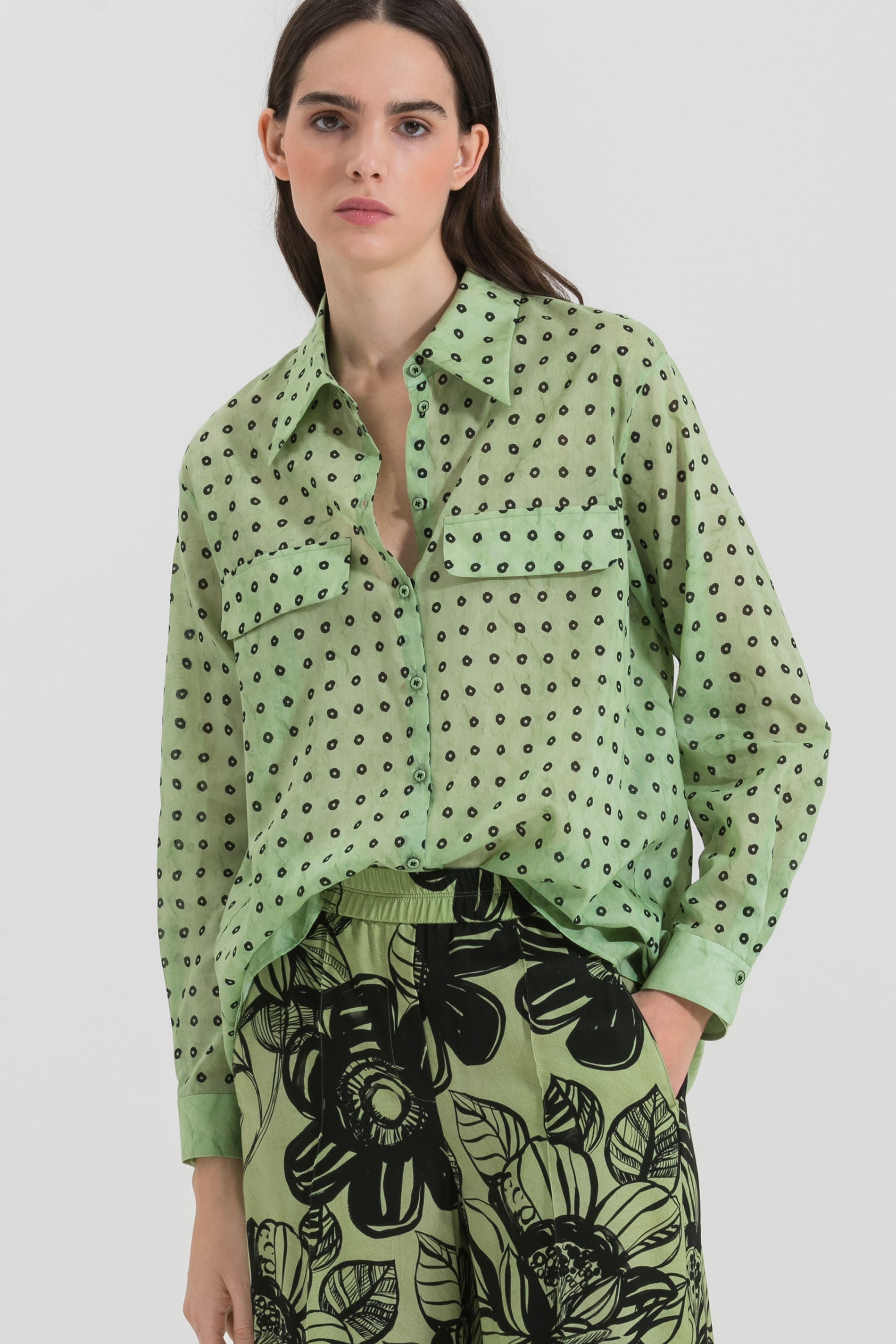 LUISA-CERANO-OUTLET-SALE-Hemd mit Fancy-Dot-Print-ARCHIVIST