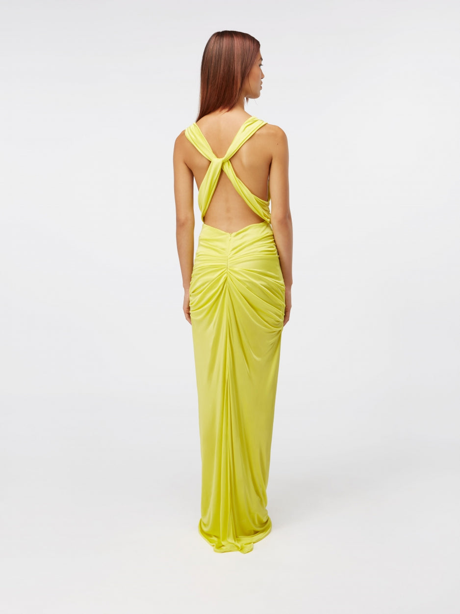 long maxi yellow sheer dress