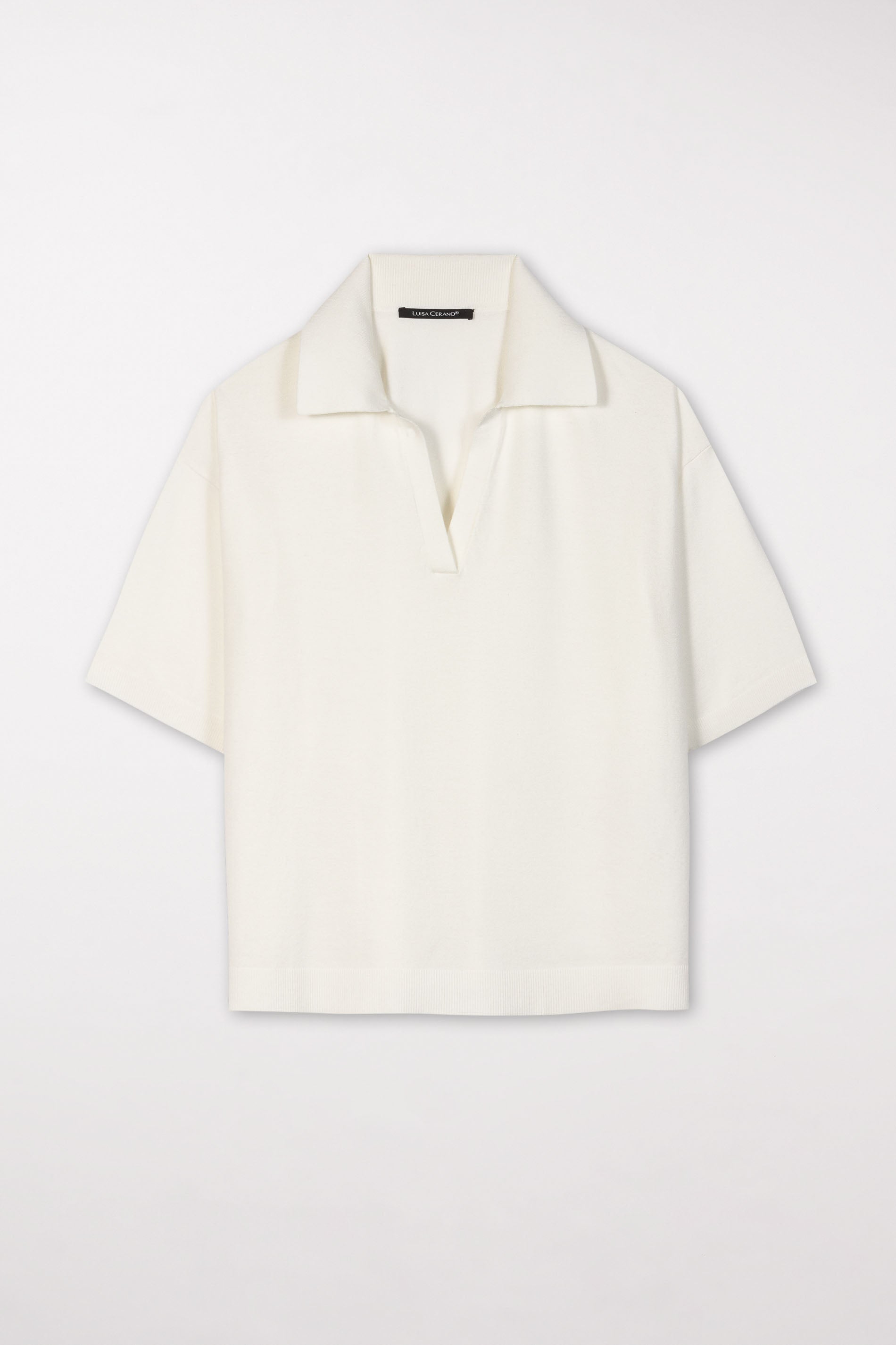 LUISA-CERANO-OUTLET-SALE-Poloshirt aus Viskose-Stretch-ARCHIVIST