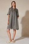 LUISA-CERANO-OUTLET-SALE-Ramie-Kleid mit Biesendetails-ARCHIVIST