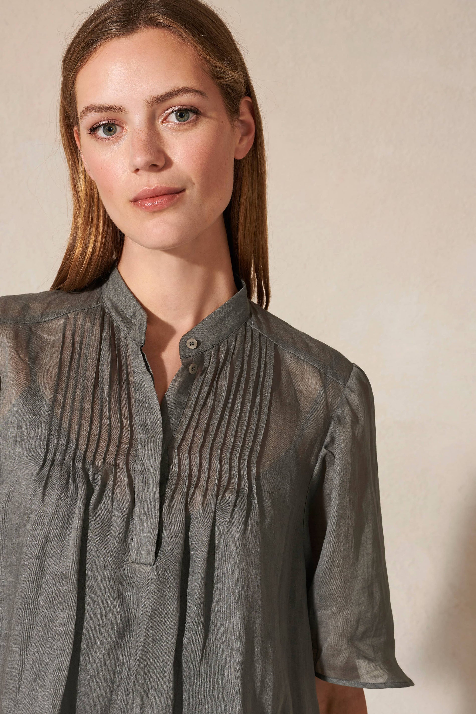LUISA-CERANO-OUTLET-SALE-Ramie-Kleid mit Biesendetails-ARCHIVIST
