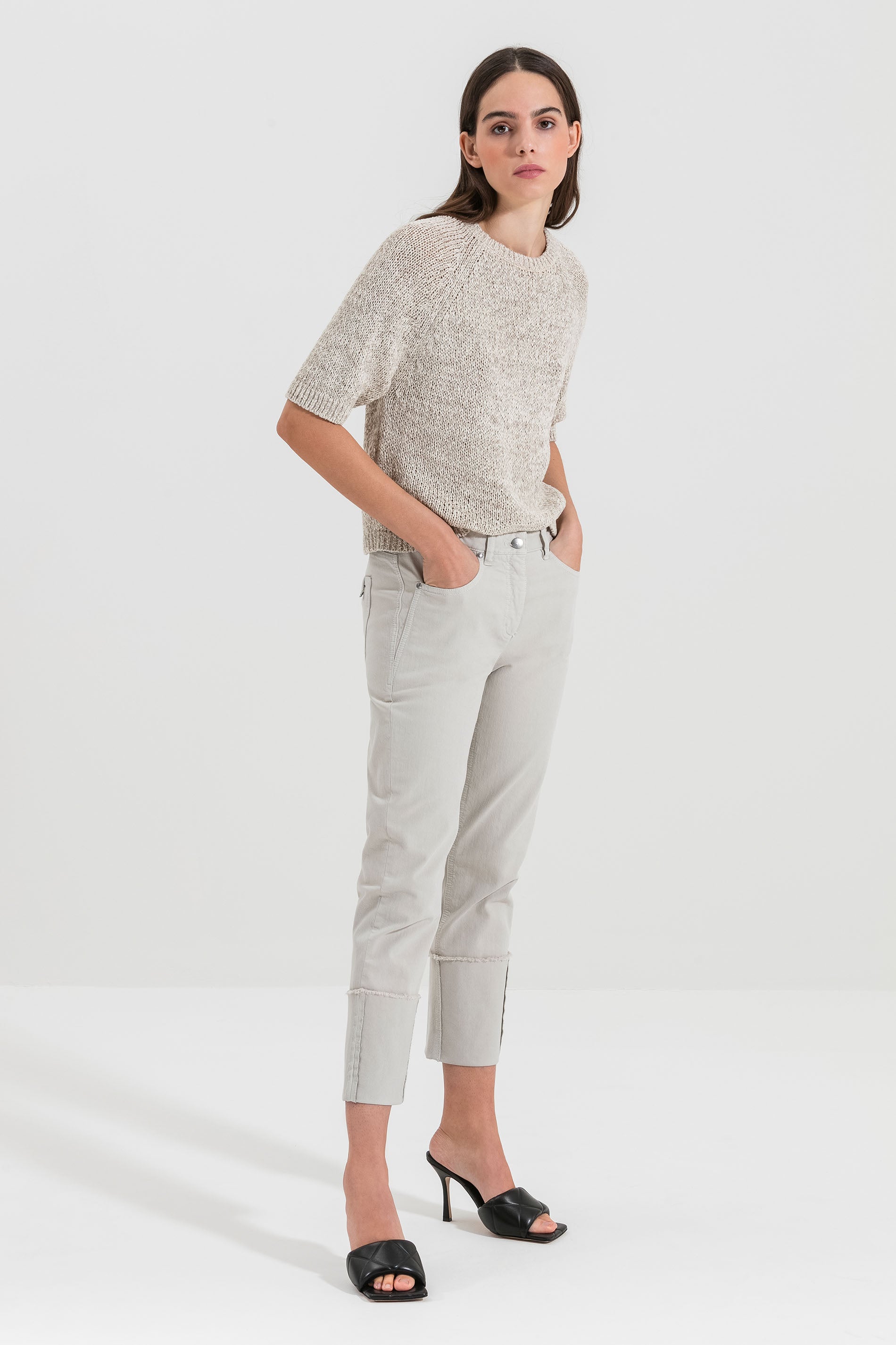 LUISA CERANO-OUTLET-SALE-Strick-Shirt in Two-Tone-Optik-Strick-by-ARCHIVIST