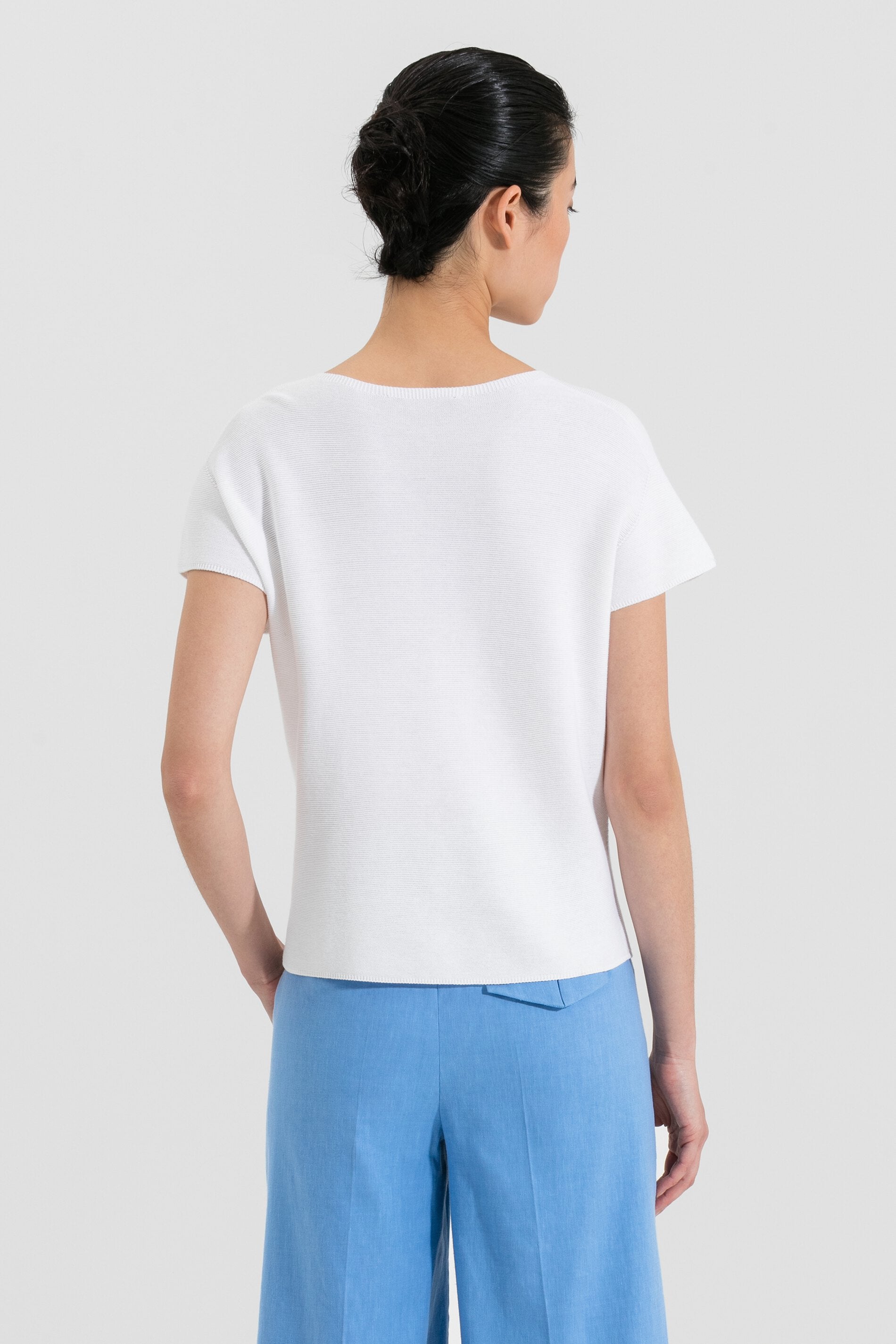 LUISA-CERANO-OUTLET-SALE-Strick-Shirt mit Sweat-Details-ARCHIVIST