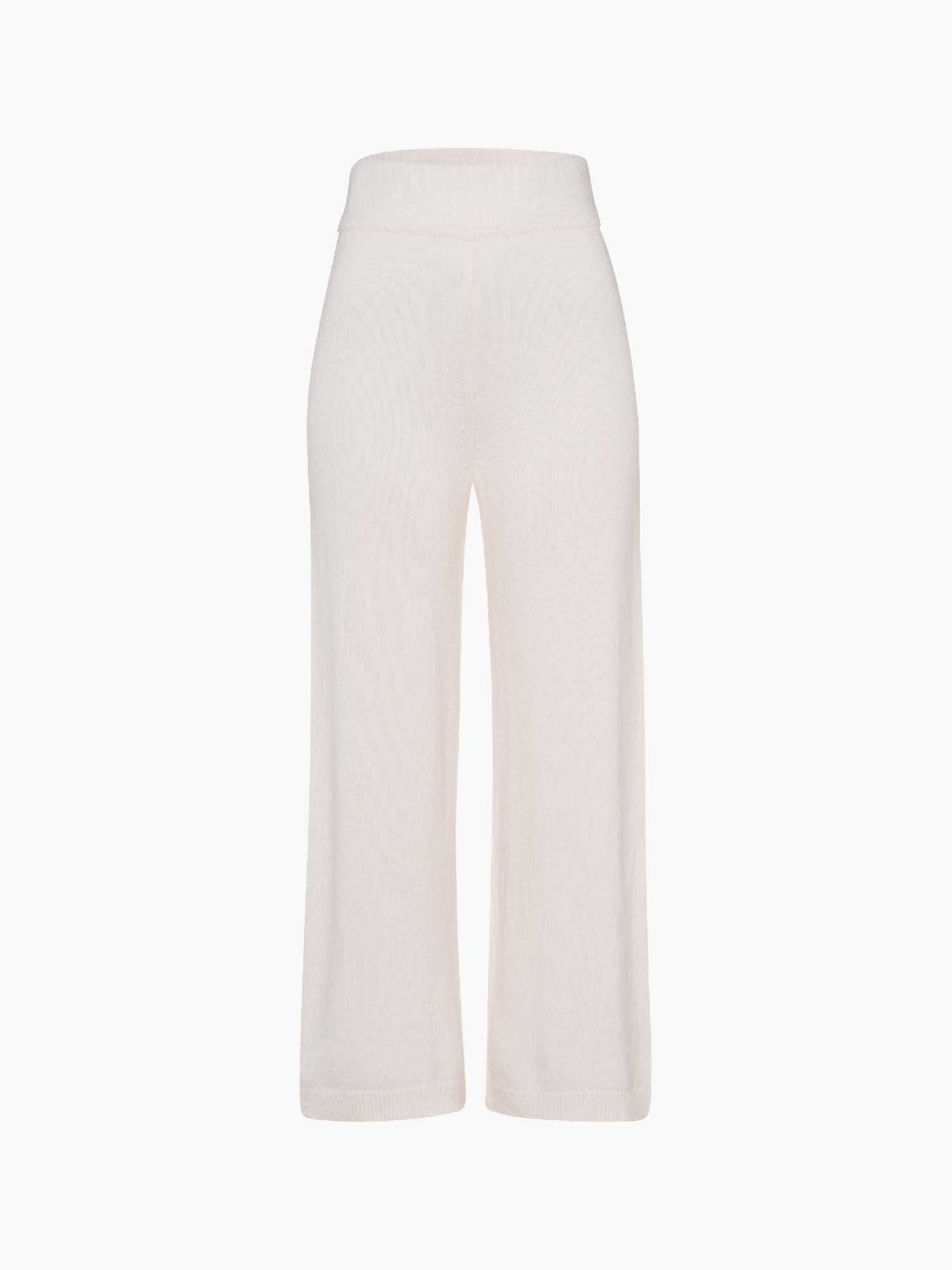 FTC-CASHMERE-OUTLET-SALE-Trousers wide 100% Cashmere-Hosen-XS-Pristine White-MUNICH_VILLAGE-by-ARCHIVIST