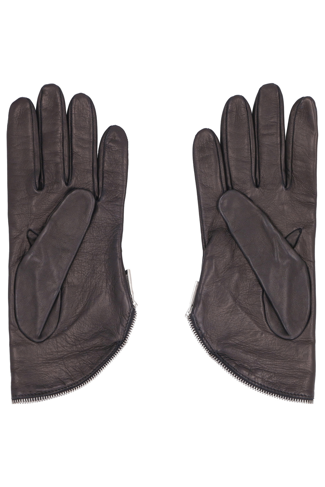 Nappa leather gloves with decorative zip