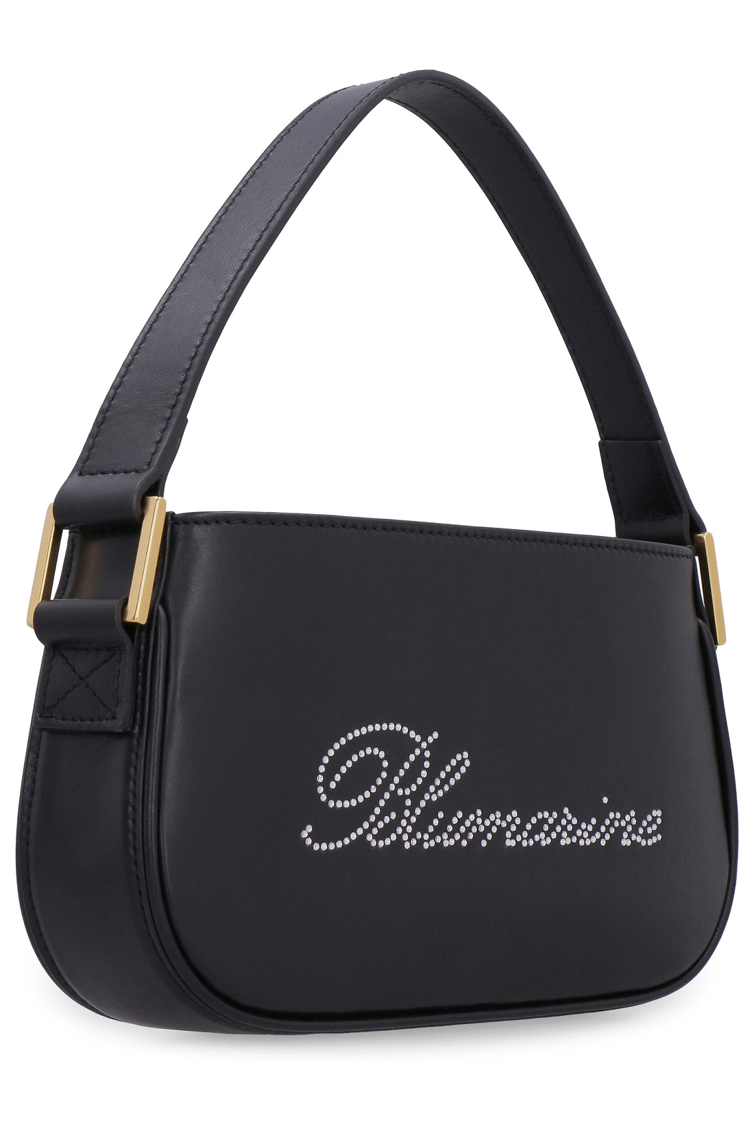 Logo print leather handbag