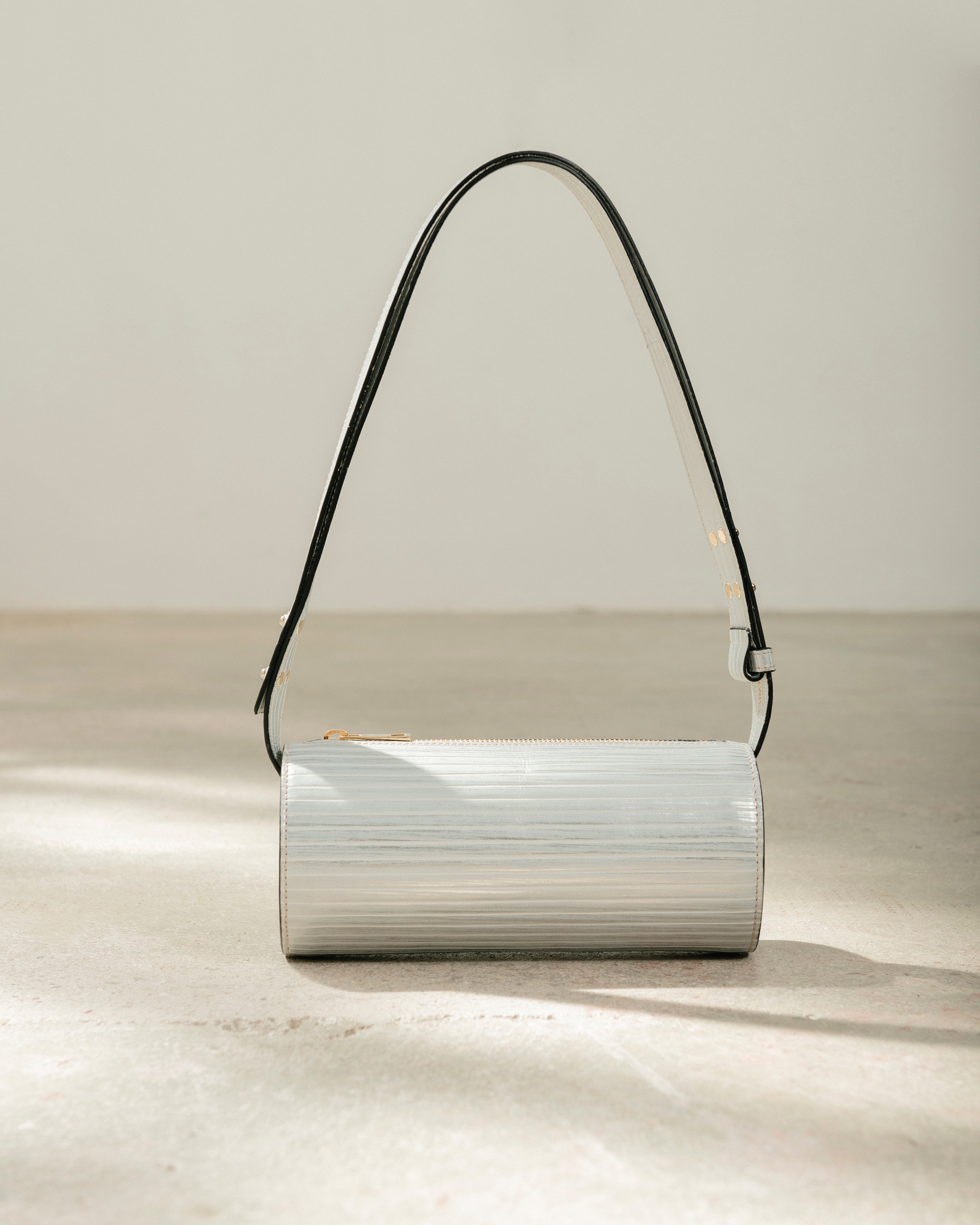 The I Pleated Shimmer Silver Handbags ALOHAS